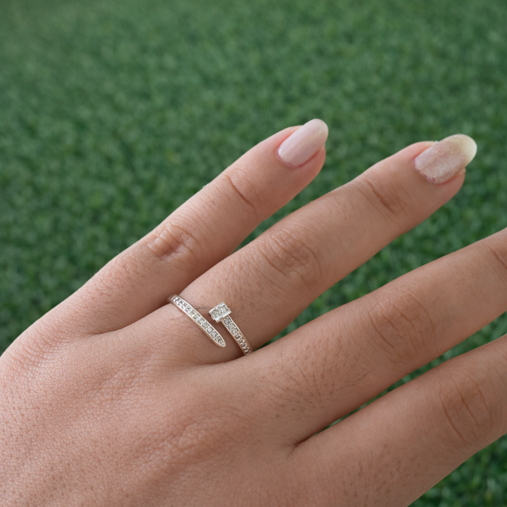 Anel Prego Cristal Regulável 