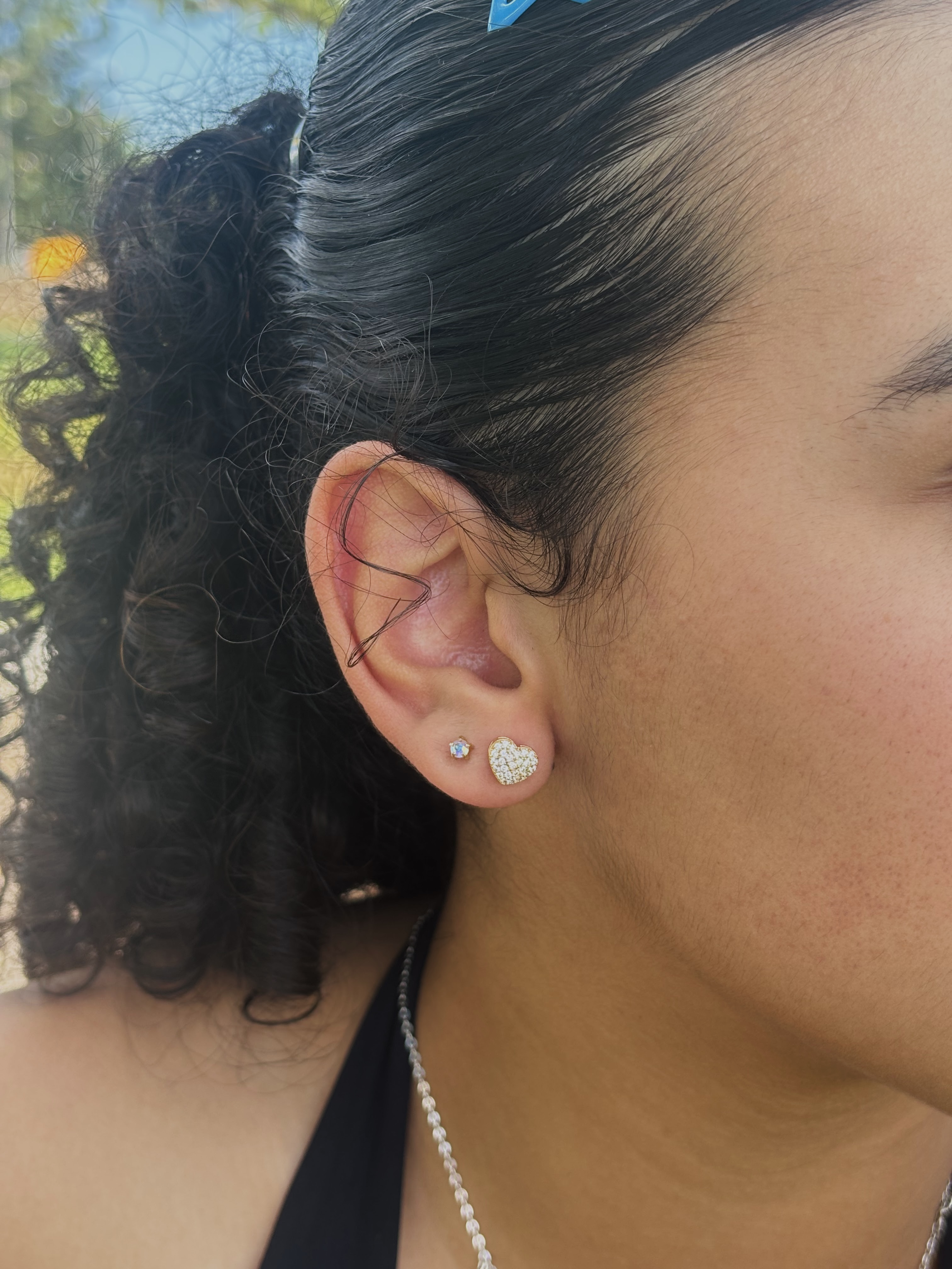 Brinco Coração Cravejado