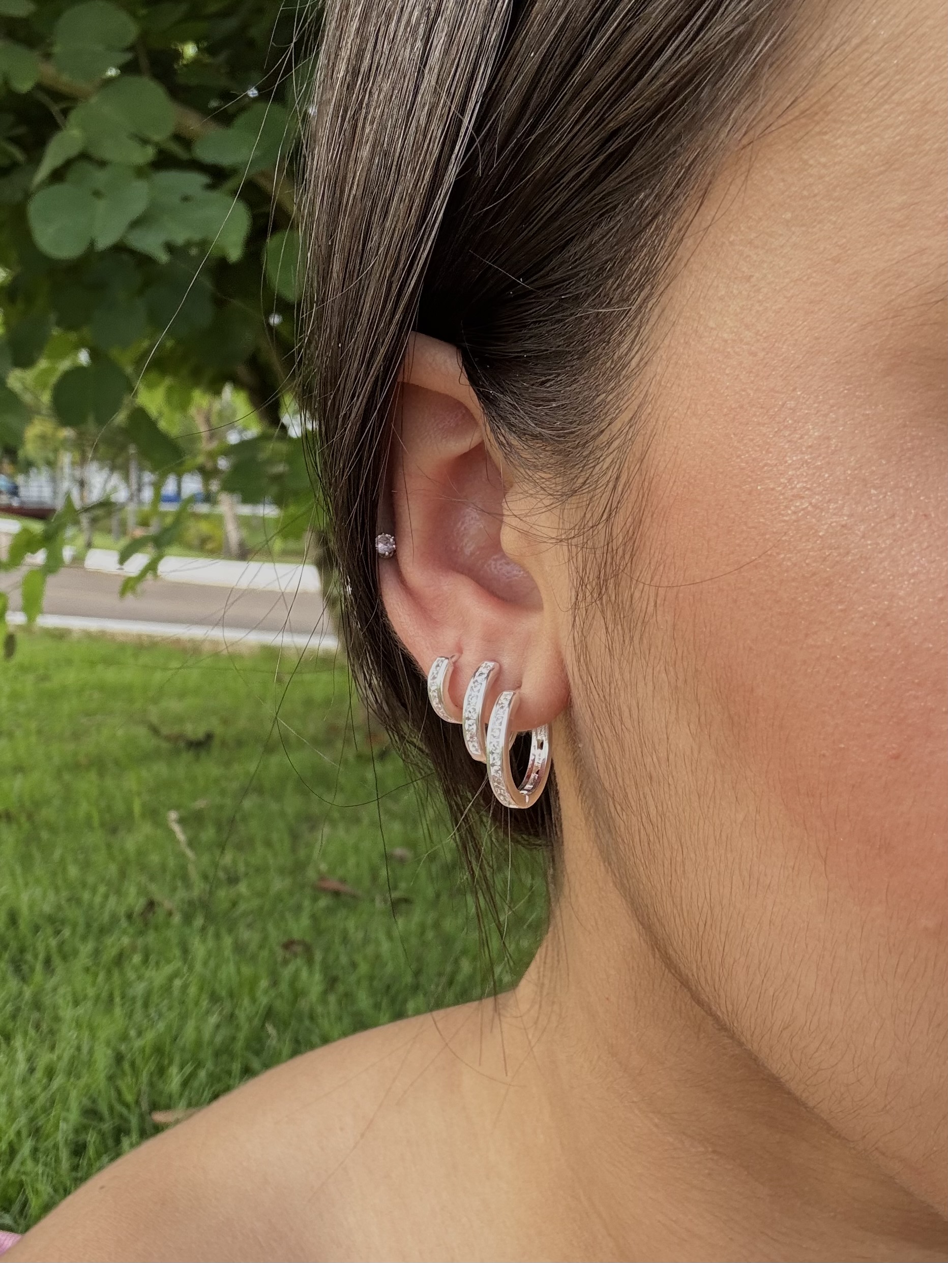 Trio Argolas Cravejadas