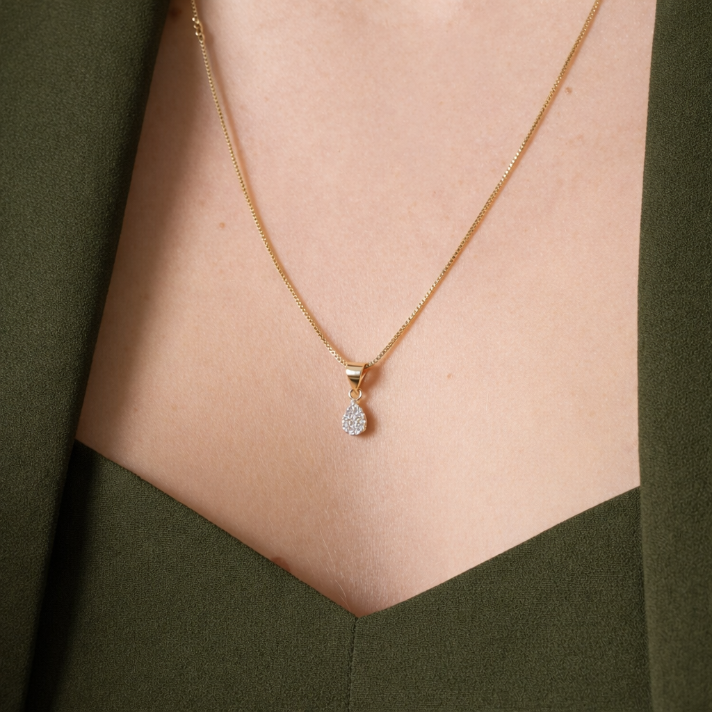 Colar Mini Gota Cravejado