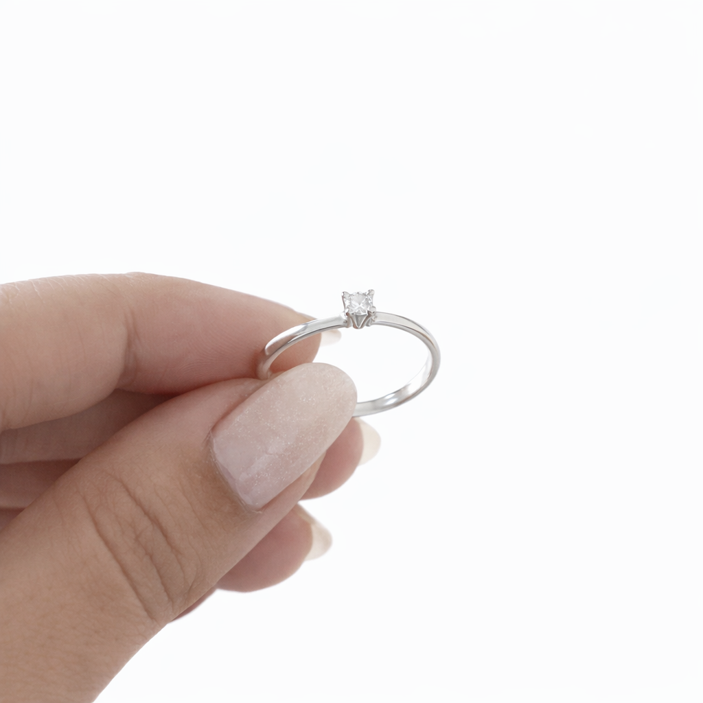 Anel Solitário Regulável 