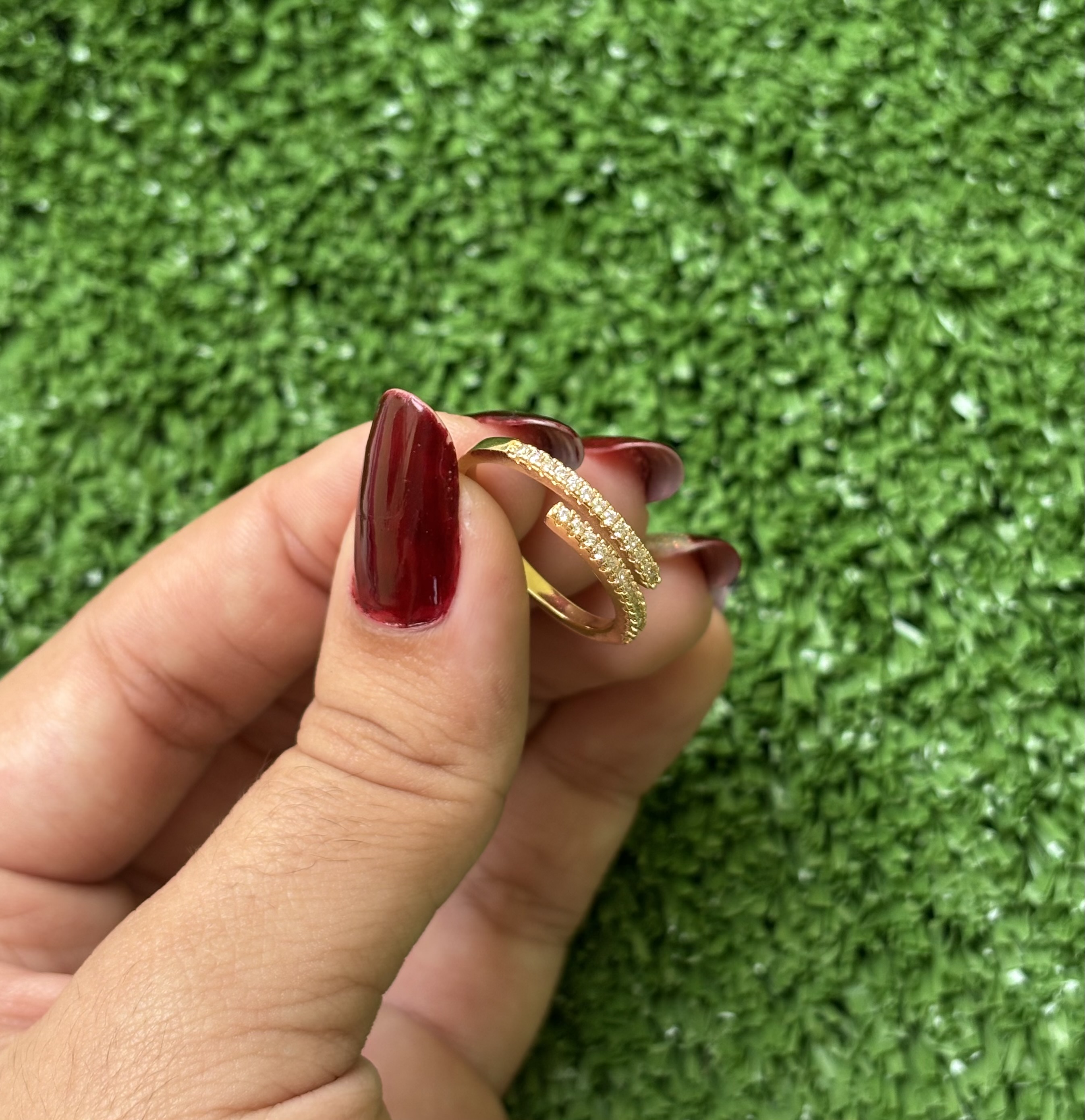 Anel Duo Cravejado Regulável 