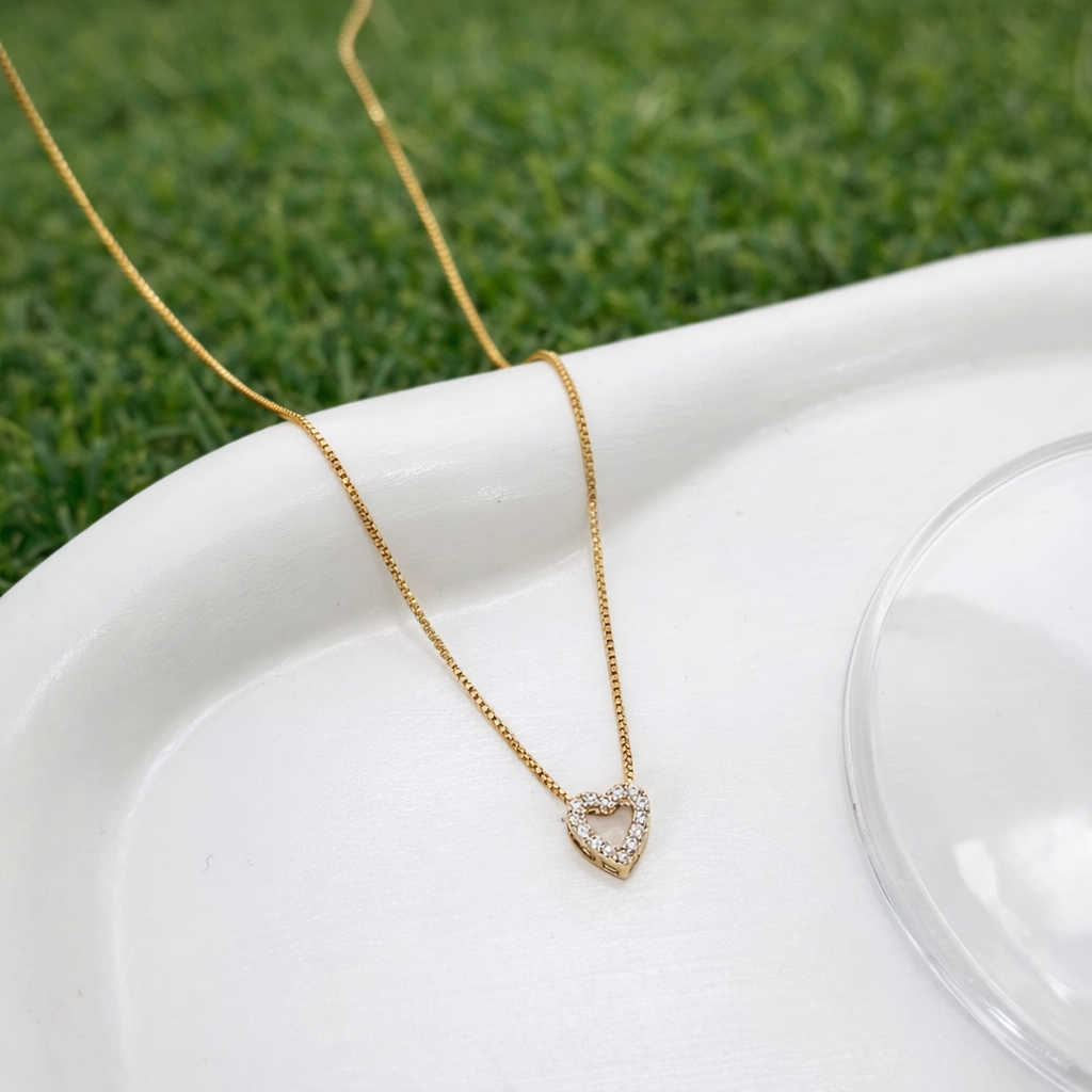 Colar Coração Cravejado