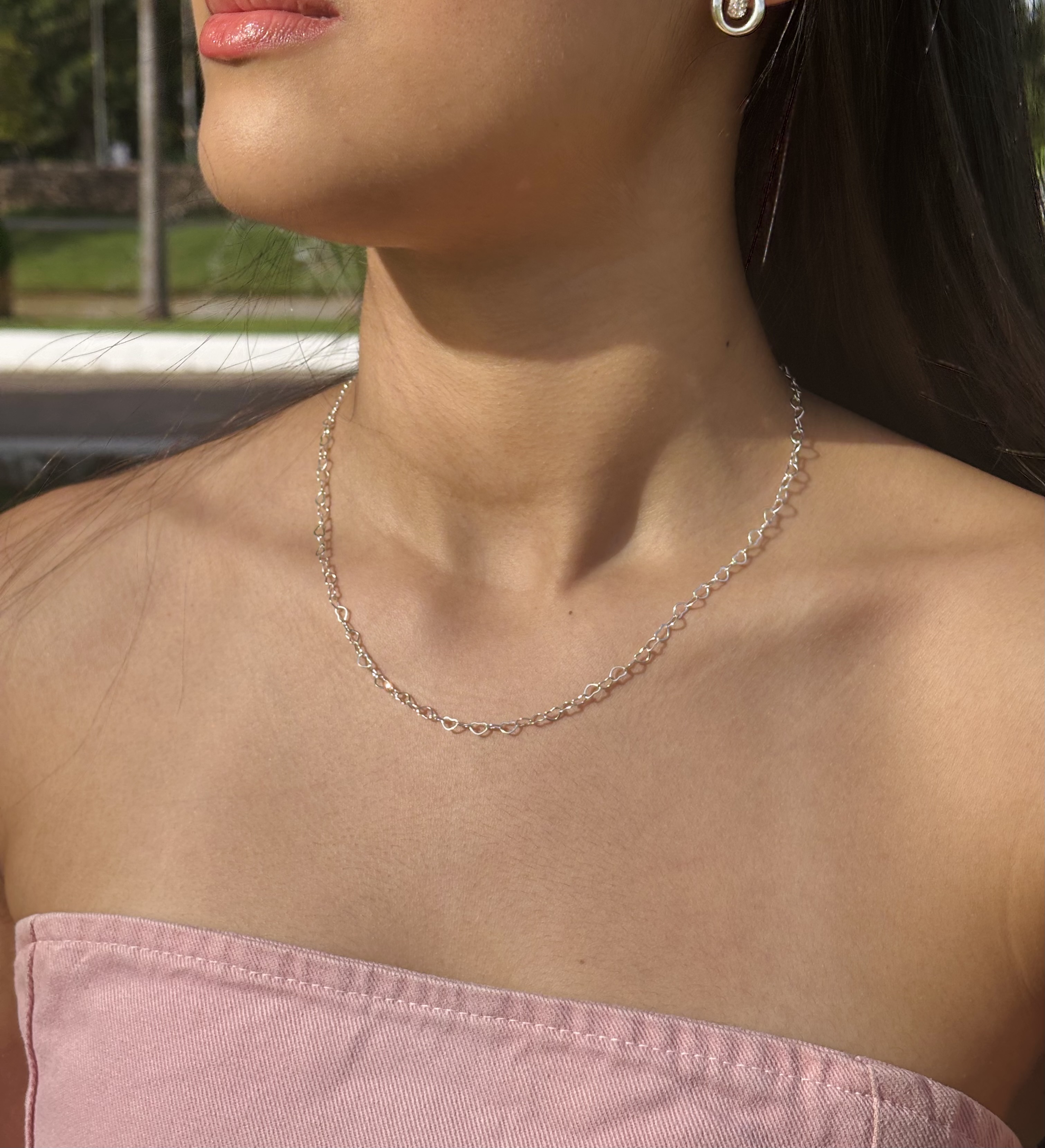 Colar/Choker Elos Corações