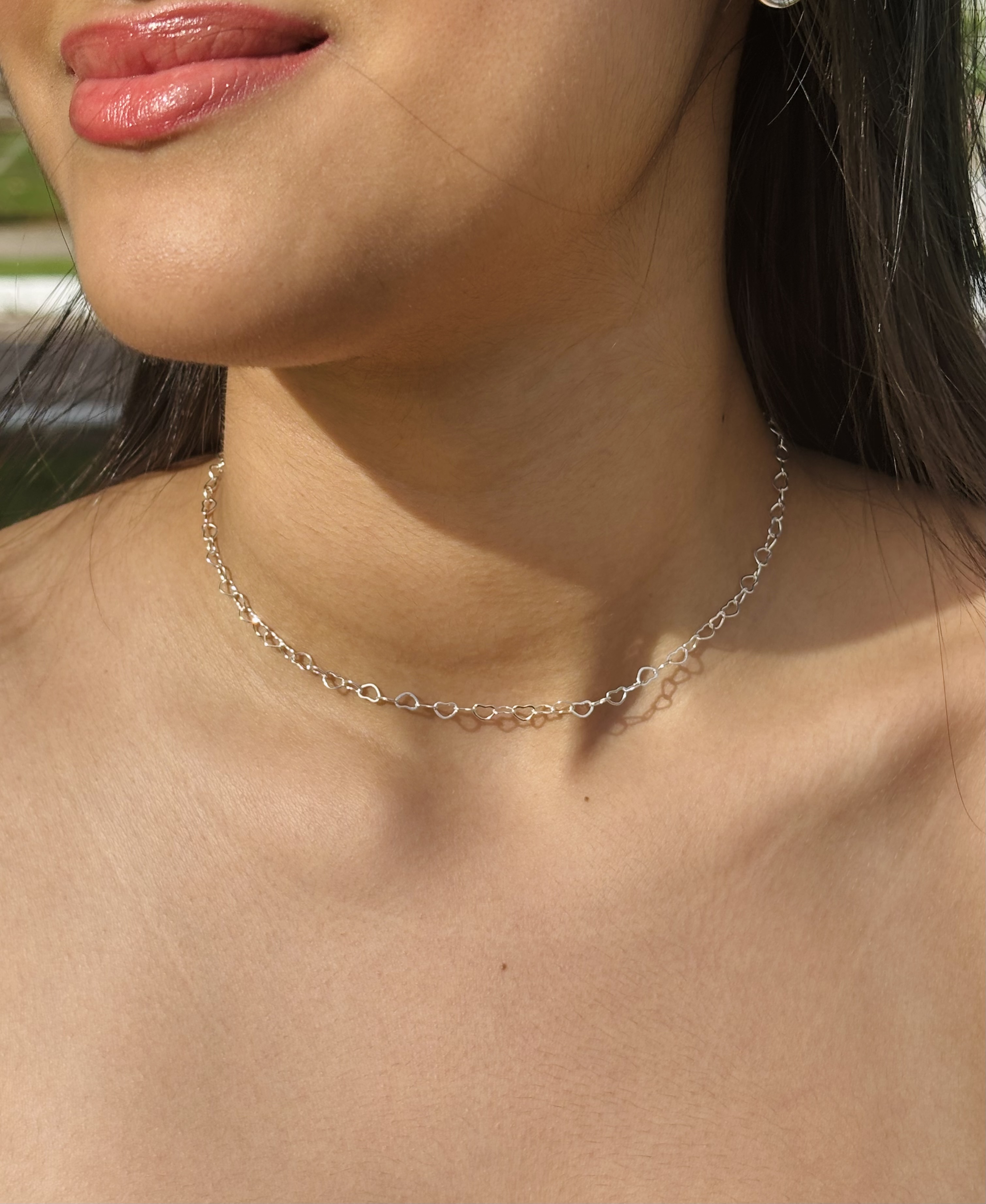 Colar/Choker Elos Corações