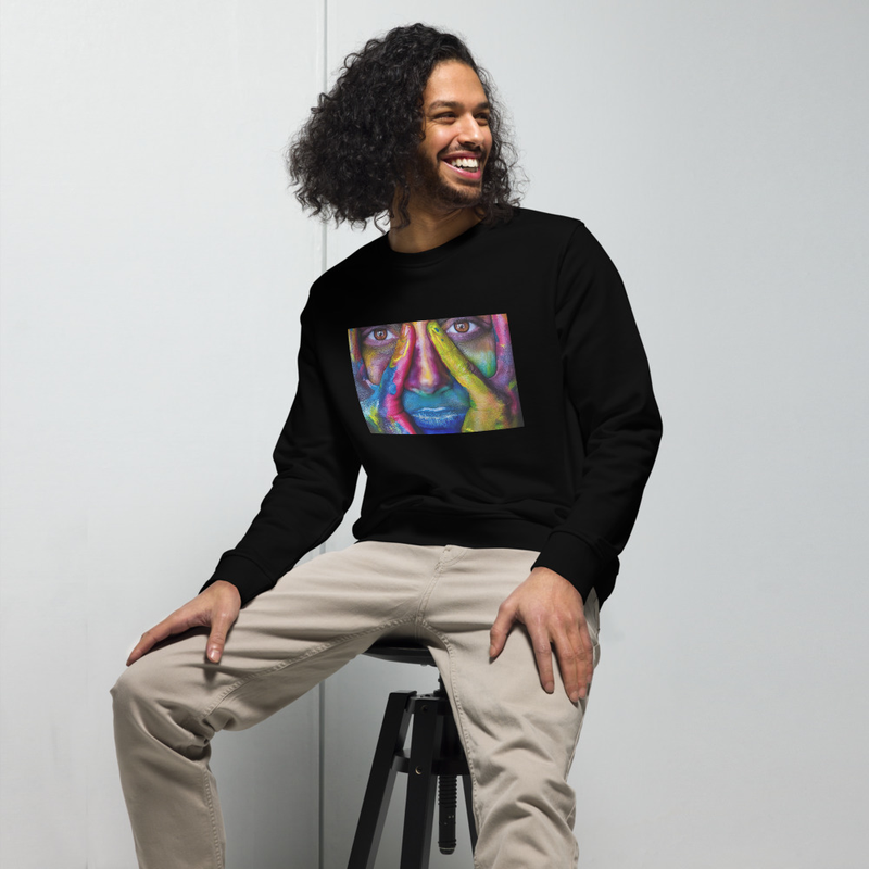 painted face Unisex organic sweatshirt