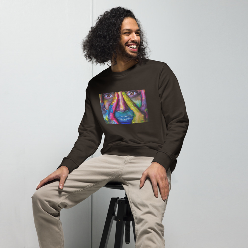 painted face Unisex organic sweatshirt