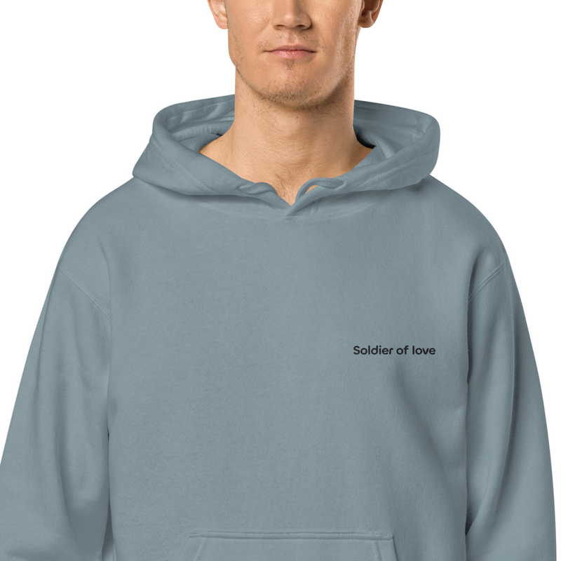 Soldier of Love Unisex pigment-dyed hoodie