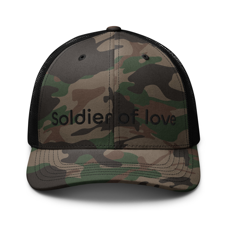 Soldier of Love Camouflage trucker hat