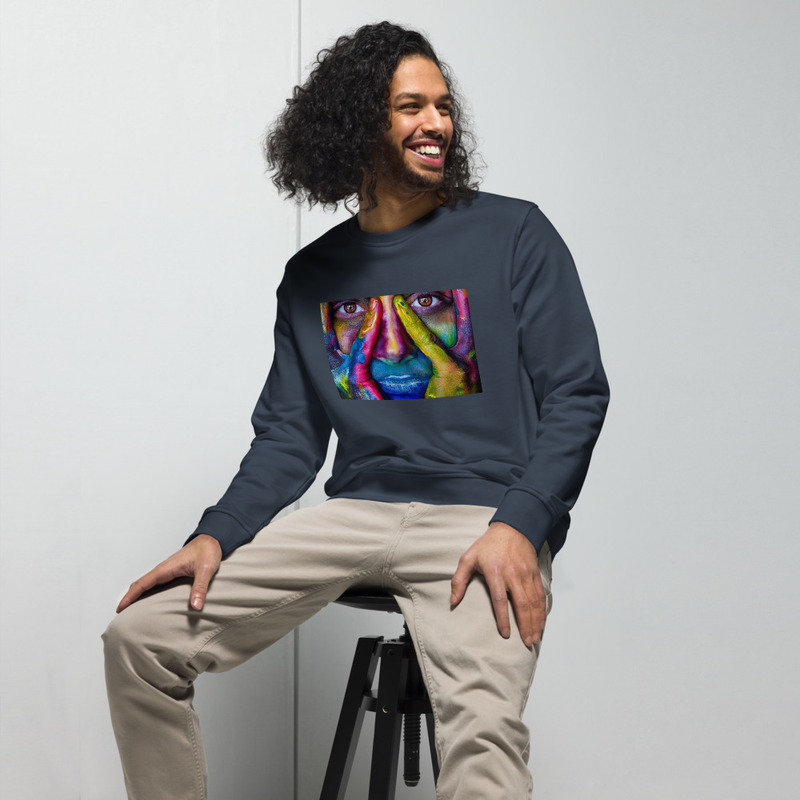 painted face Unisex organic sweatshirt