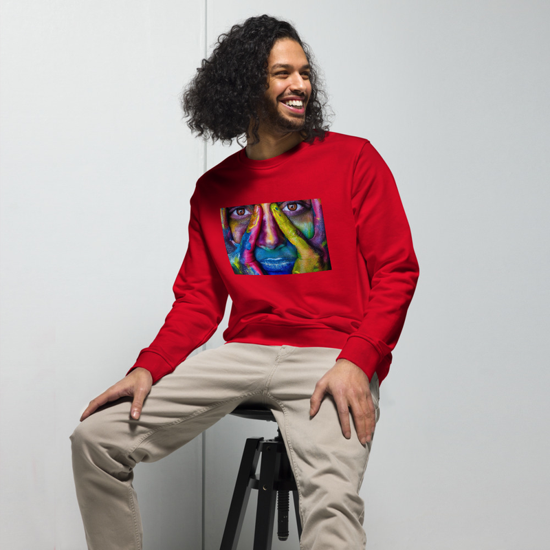 painted face Unisex organic sweatshirt