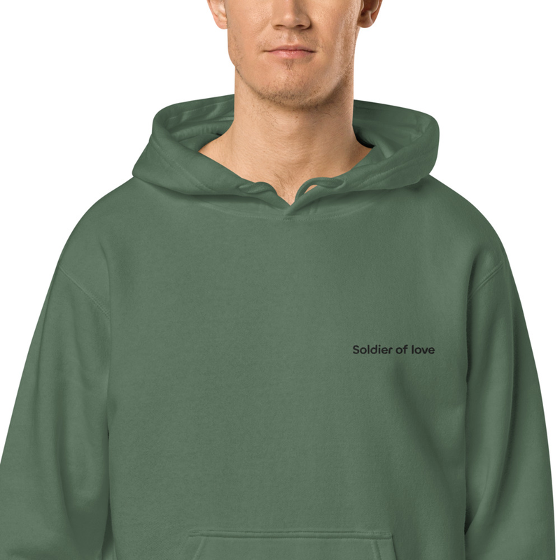 Soldier of Love Unisex pigment-dyed hoodie