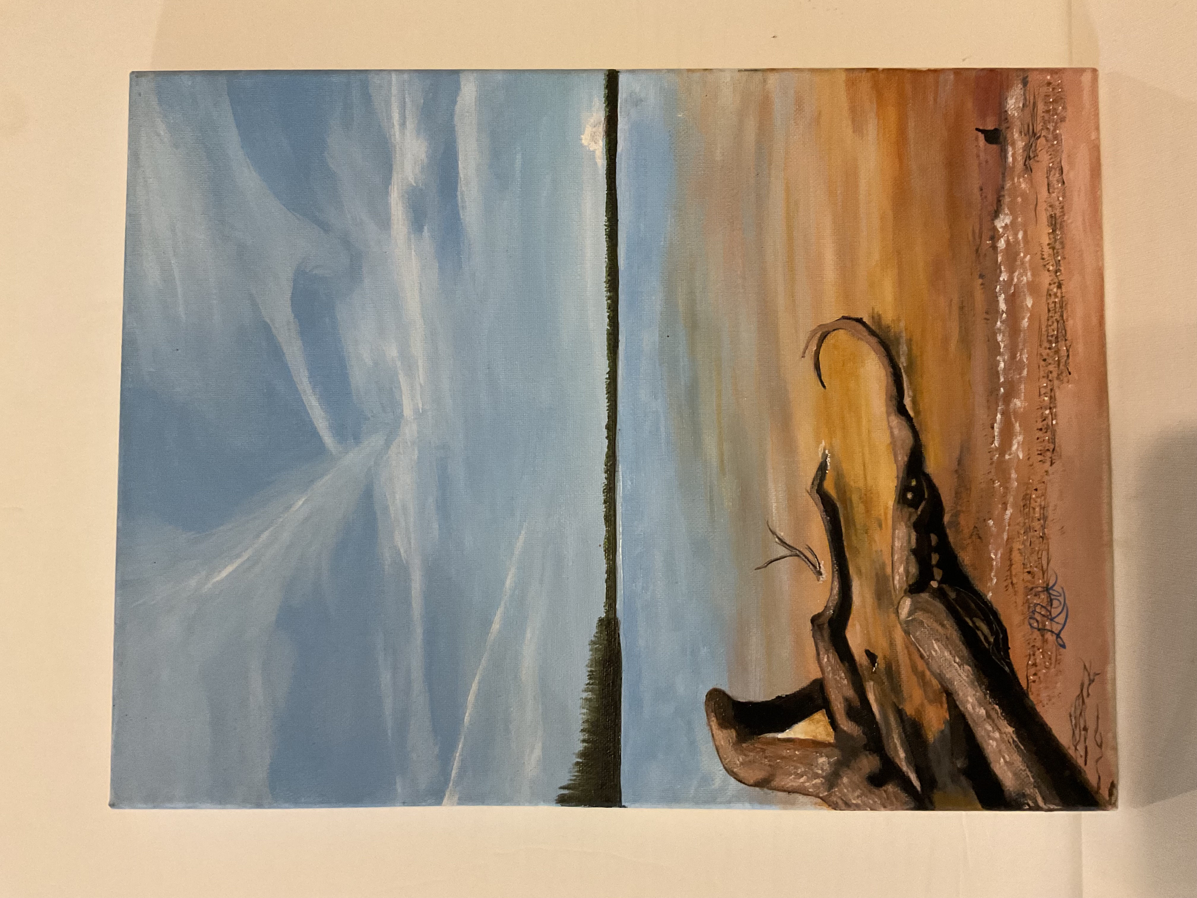 Driftwood lake Painting