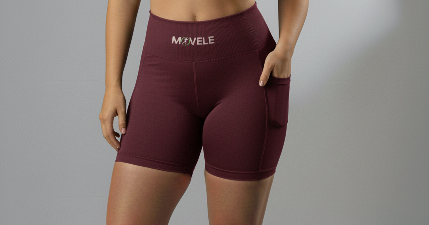 Shorts Feminino Fitness MOVELE  com bolso lateral