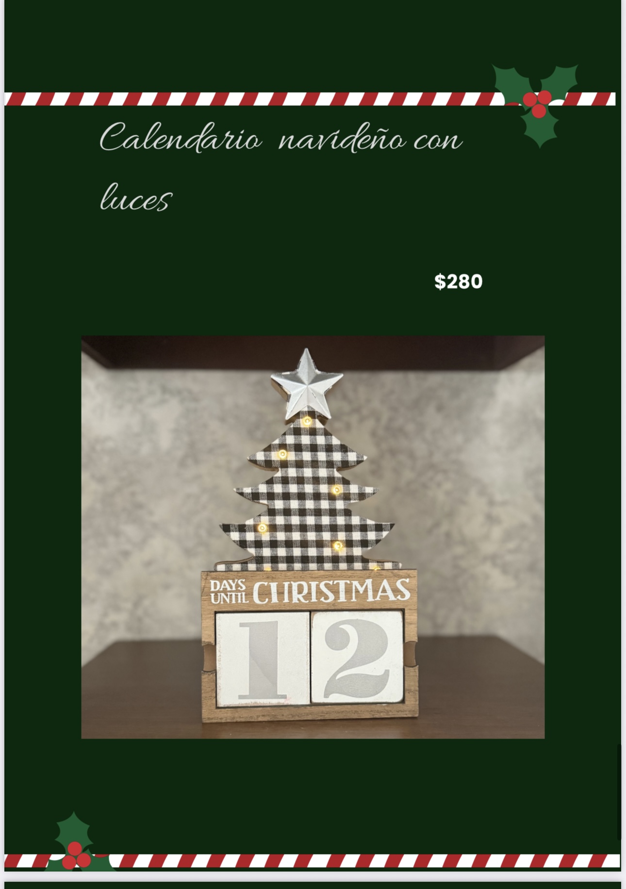 Calendario con luces