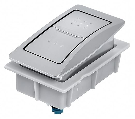 American Standard Plastic/Metal Rectangle Push Button, Chrome, for Use with H2Options Dual Flush Tank