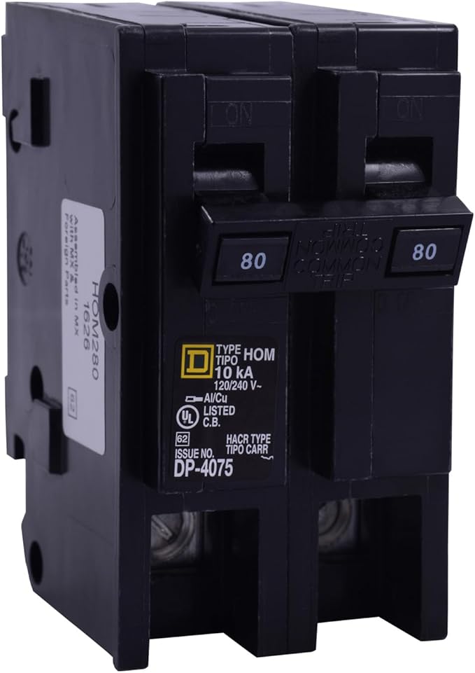 Square D HOM280CP Circuit Breaker, 80 Amp Double Pole