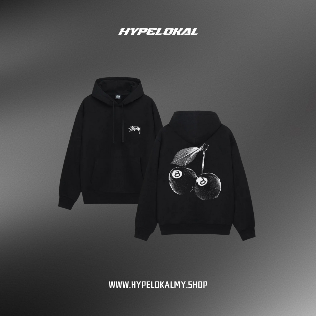 STUSSY CHERRIES HOODIE BLACK (SS24)