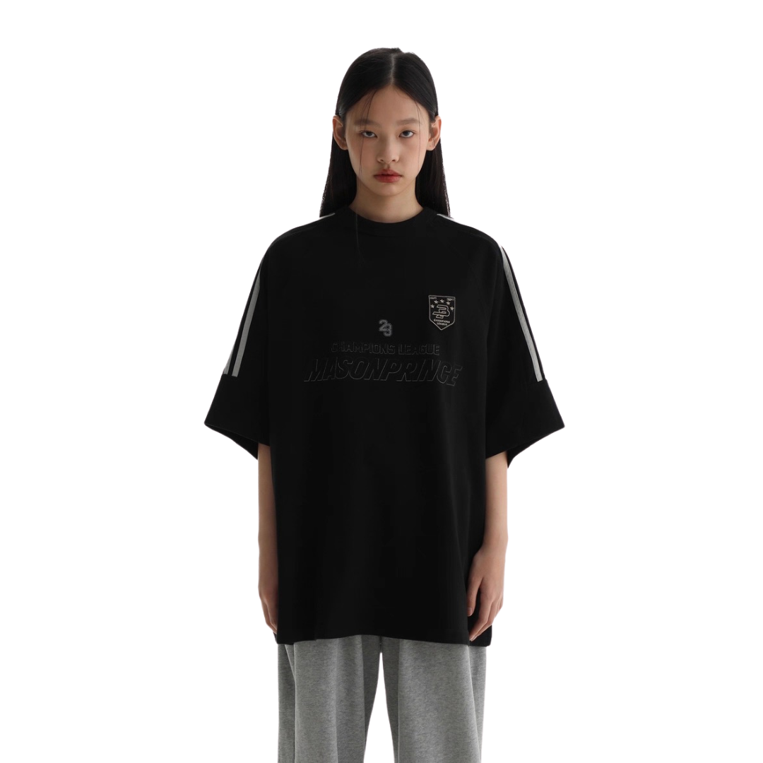 MASONPRINCE 90'S CHAMPIONS LEAGUE STRIPE TEE (BLACK)