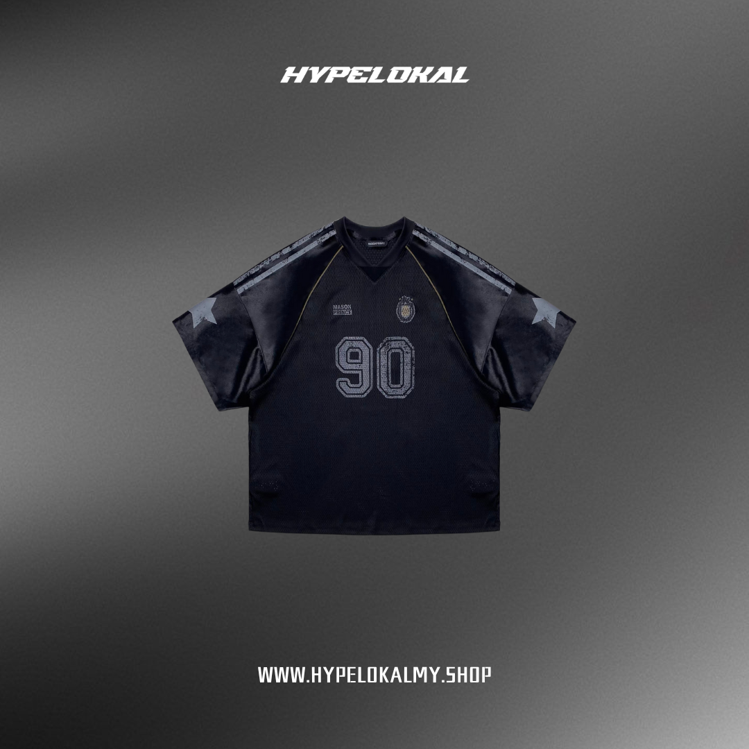 MASONPRINCE 90S GRAFFITI MESH FOOTBALL JERSEY (BLACK)