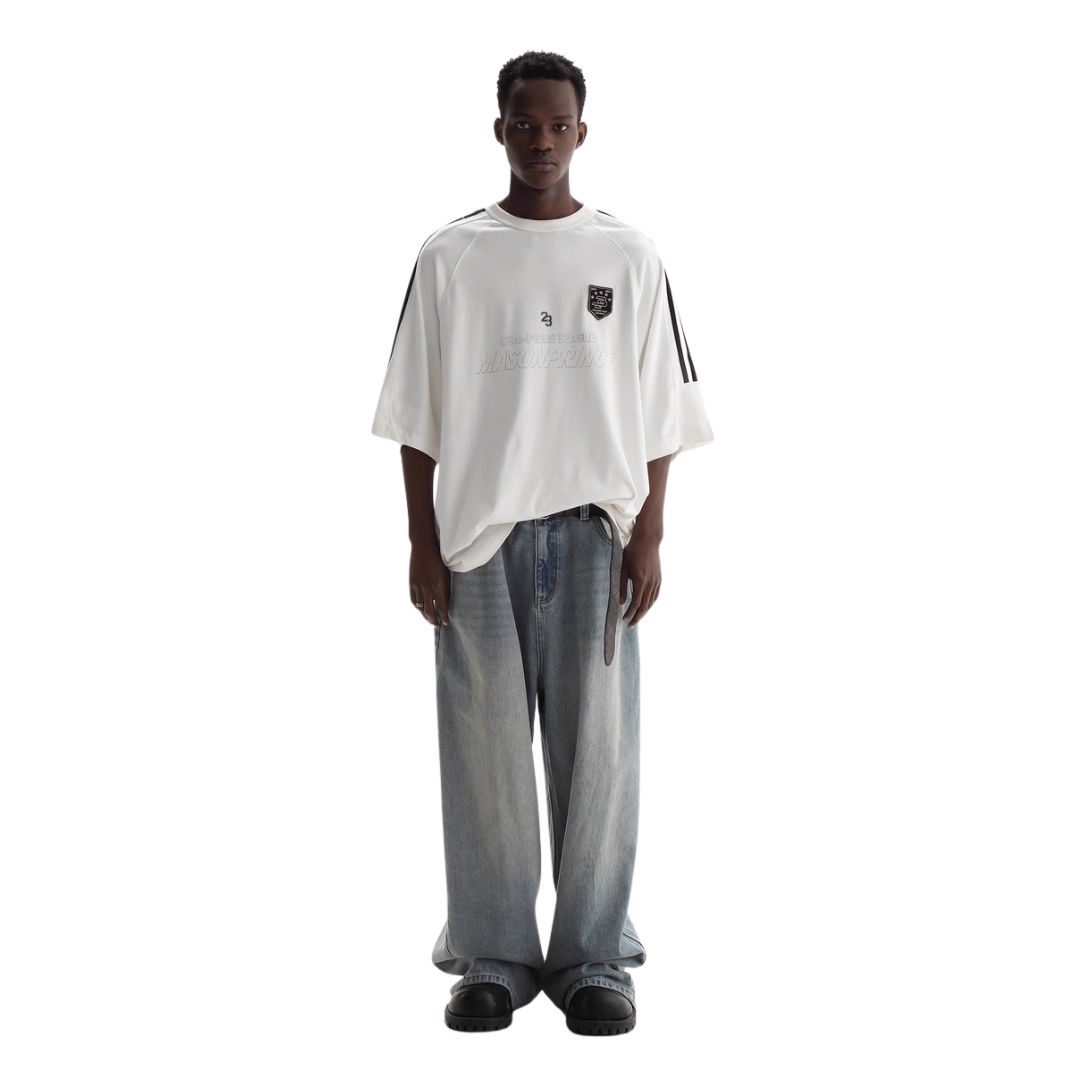 MASONPRINCE 90'S CHAMPIONS LEAGUE STRIPE TEE (WHITE)