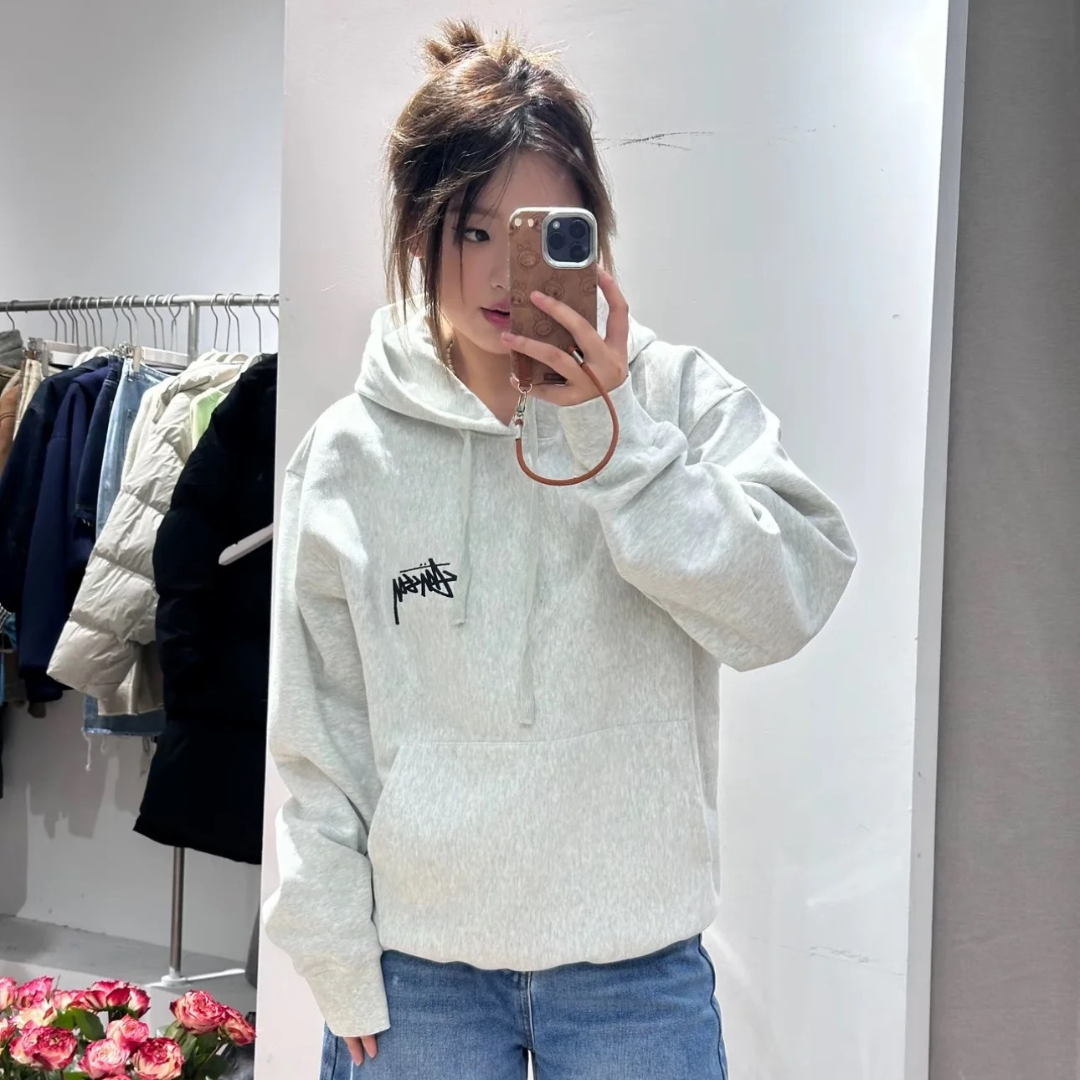 STUSSY 8 BALL FADE HOODIE ASH HEATHER (FW22)