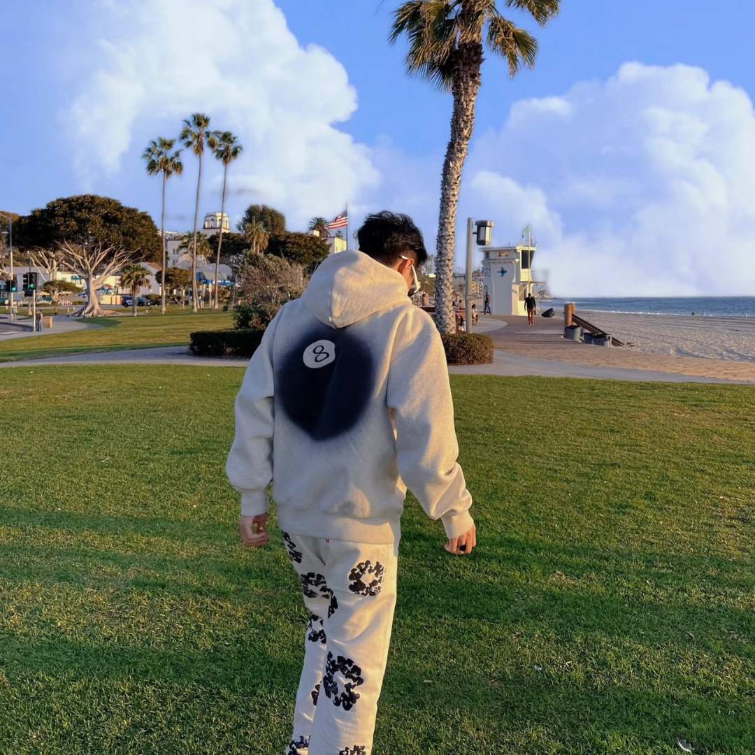 STUSSY 8 BALL FADE HOODIE ASH HEATHER (FW22)