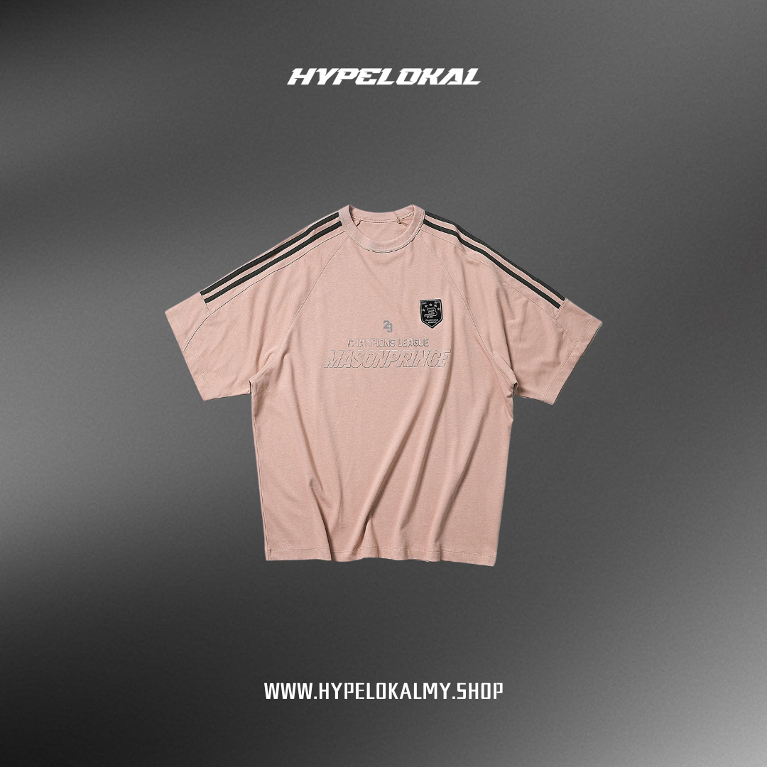 MASONPRINCE 90'S CHAMPIONS LEAGUE STRIPE TEE (PINK)
