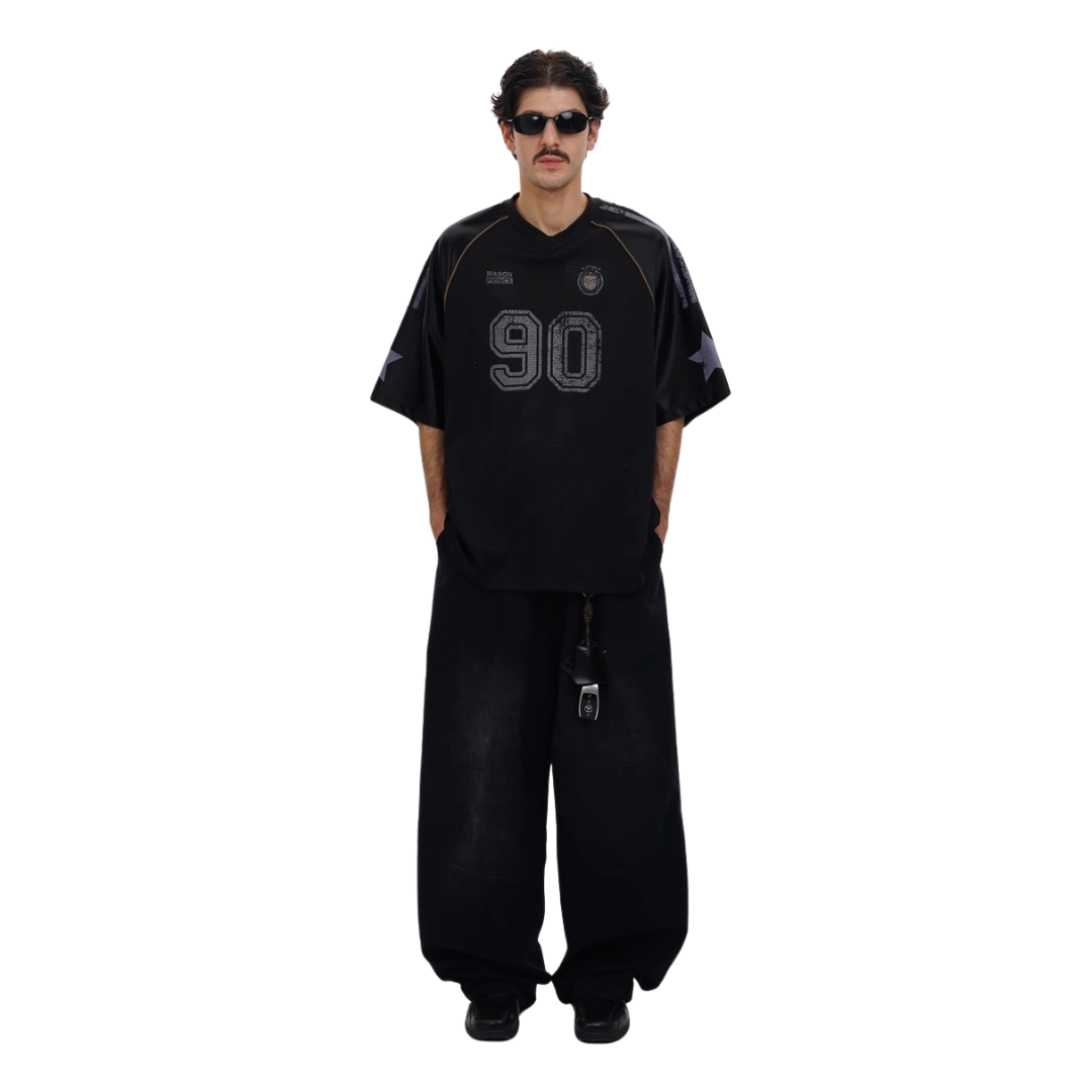 MASONPRINCE 90S GRAFFITI MESH FOOTBALL JERSEY (BLACK)
