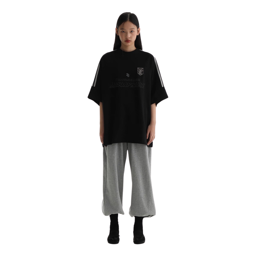 MASONPRINCE 90'S CHAMPIONS LEAGUE STRIPE TEE (BLACK)