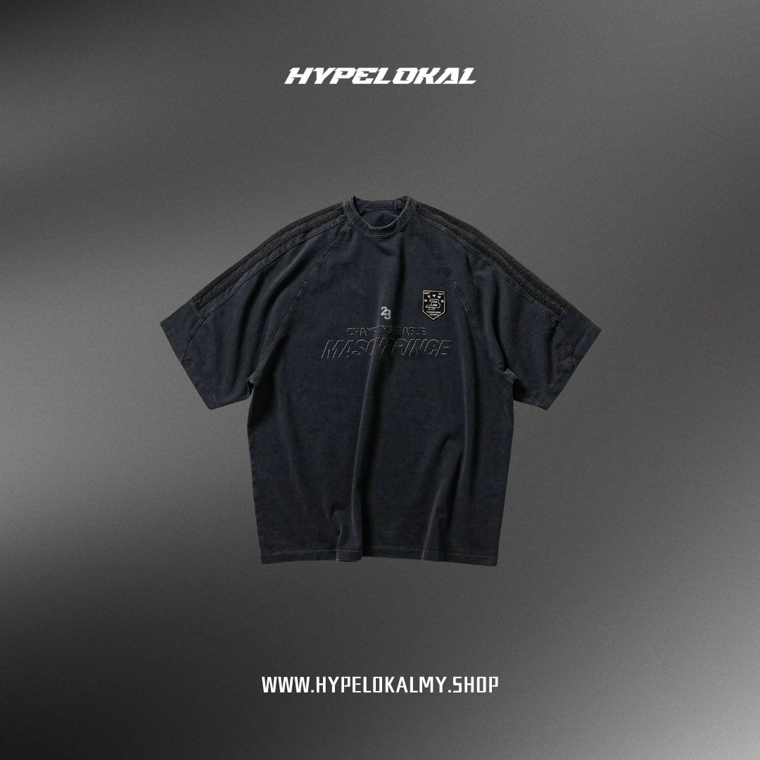 MASONPRINCE 90'S CHAMPIONS LEAGUE STRIPE TEE (GREY)