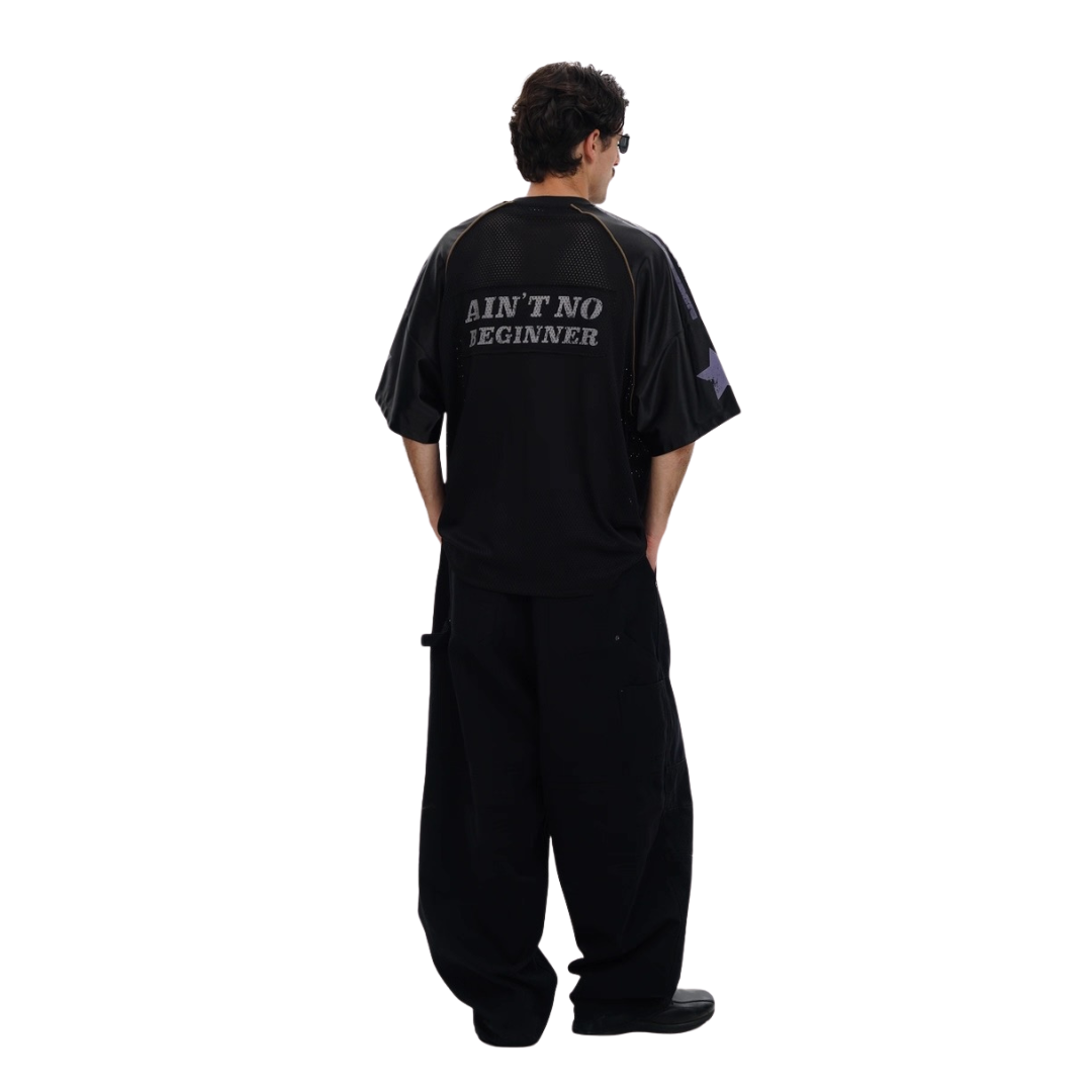 MASONPRINCE 90S GRAFFITI MESH FOOTBALL JERSEY (BLACK)