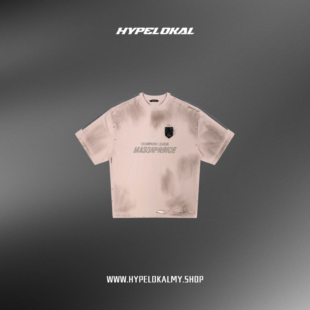 MASONPRINCE CHAMPIONS LEAGUE DISTRESSED STRIPES TEE (PINK)