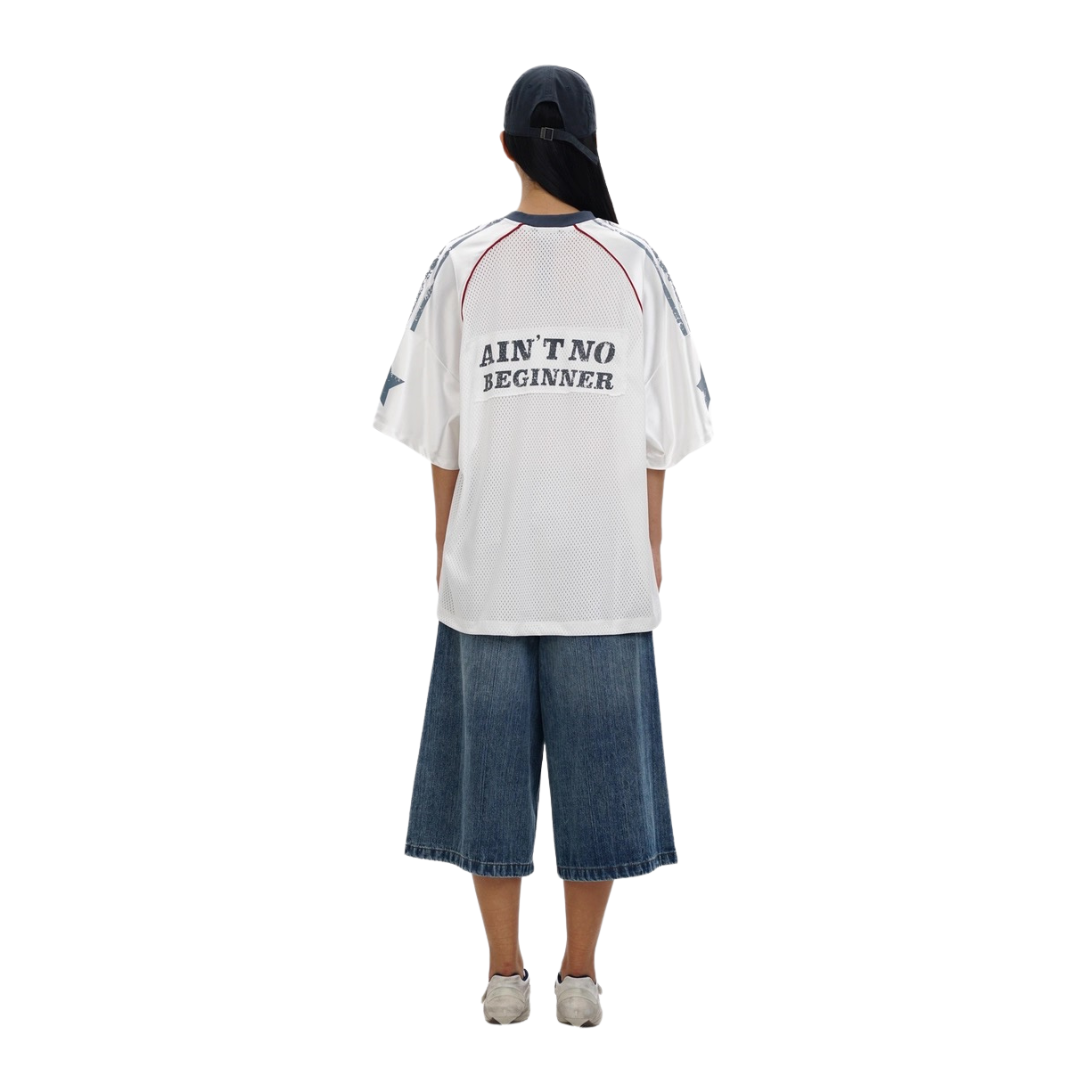 MASONPRINCE 90S GRAFFITI MESH FOOTBALL JERSEY (WHITE)
