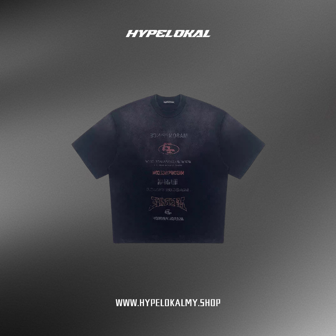 MASONPRINCE WASHED MP LANGUAGE TEE (BLACK)