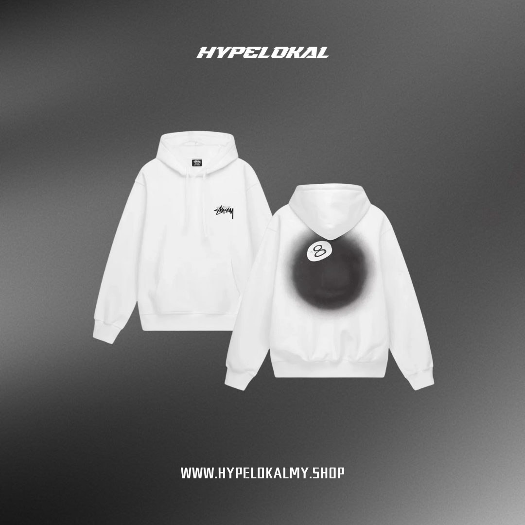 STUSSY 8 BALL FADE HOODIE ASH HEATHER (FW22)