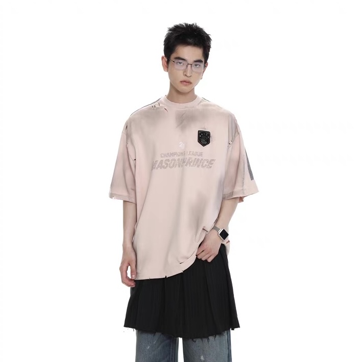 MASONPRINCE CHAMPIONS LEAGUE DISTRESSED STRIPES TEE (PINK)