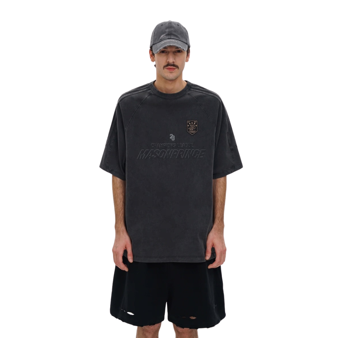MASONPRINCE 90'S CHAMPIONS LEAGUE STRIPE TEE (GREY)