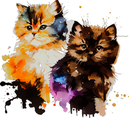 Watercolor Cat Art Print