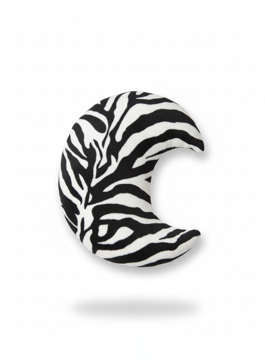 Zebro rašto mėnulio formos pagalvė