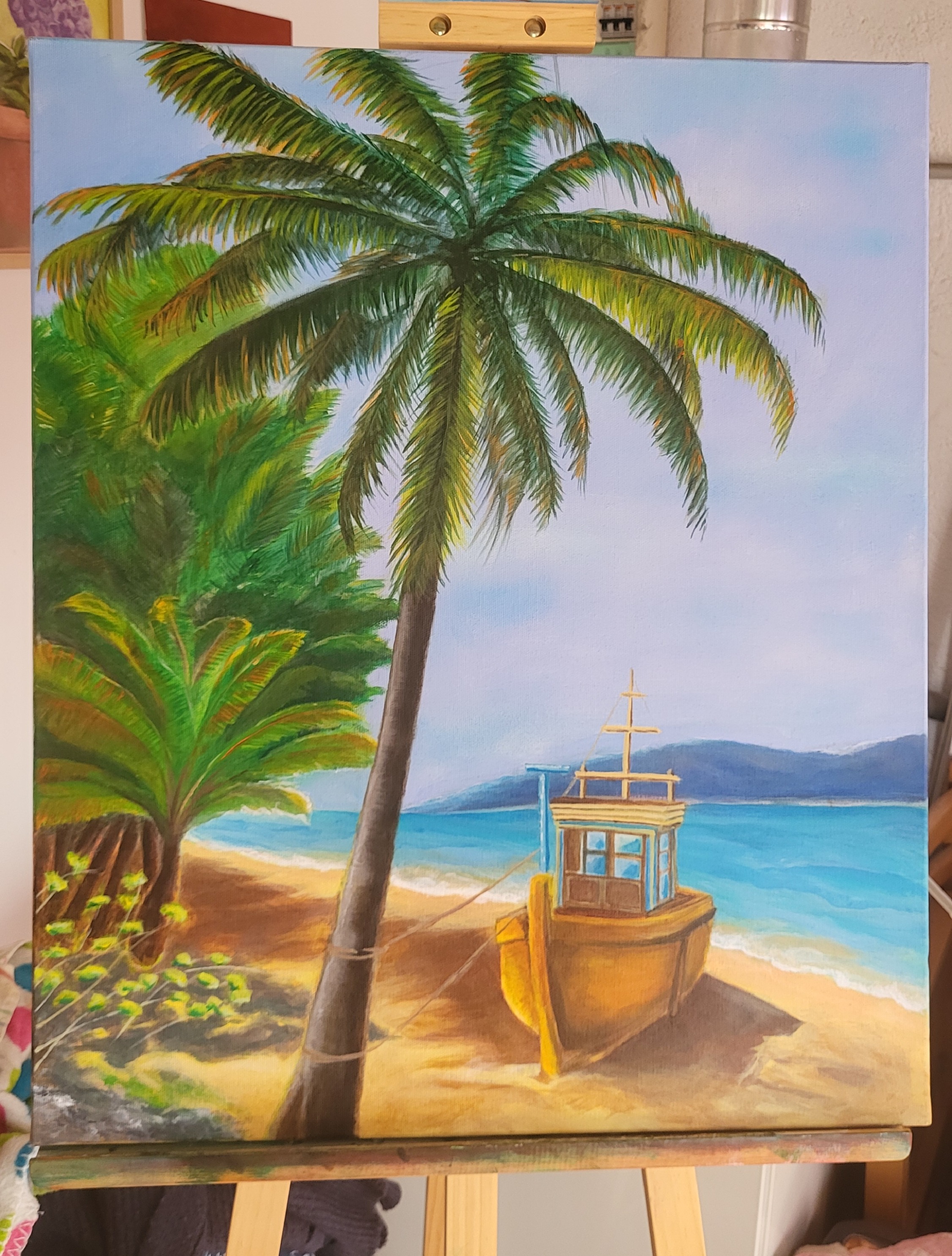 Tropical Beach Scene Painting
