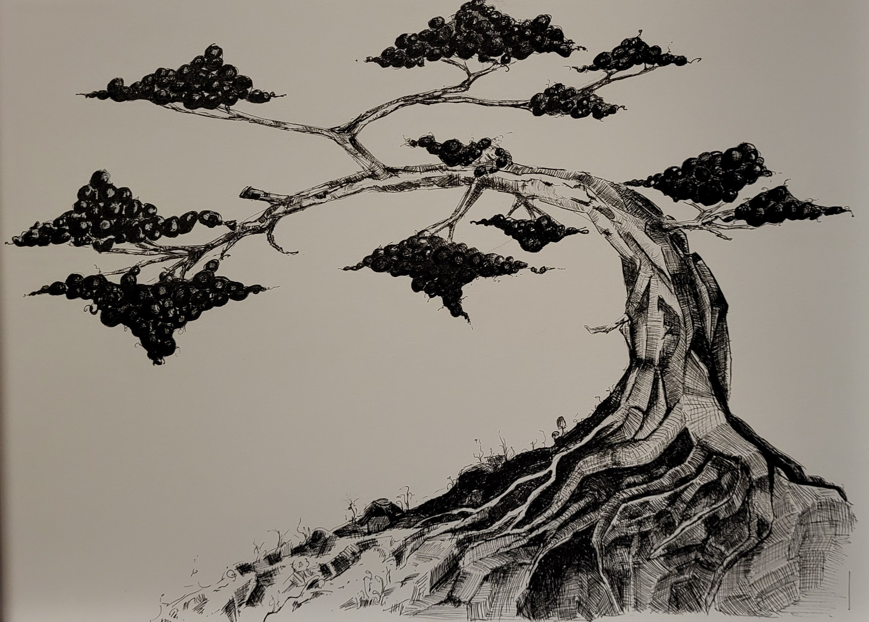 Hand-drawn Bubble Tree Art Nb 02