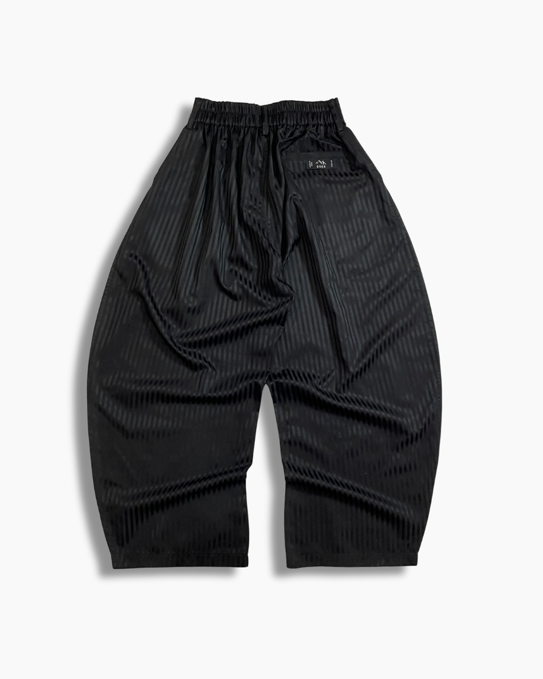 Pinstripe Wide-Leg Pants - Black  (Unisex)