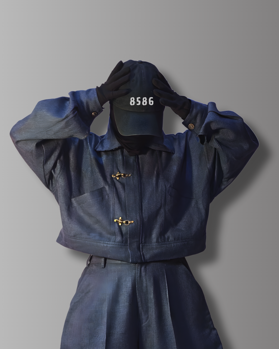 Zip-Up Shacket - Blue  (Unisex)