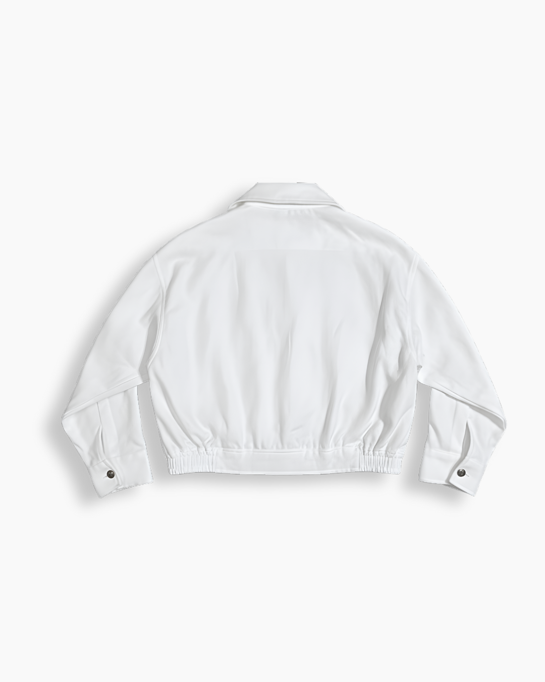 Zip-Up Shacket - White (Unisex)