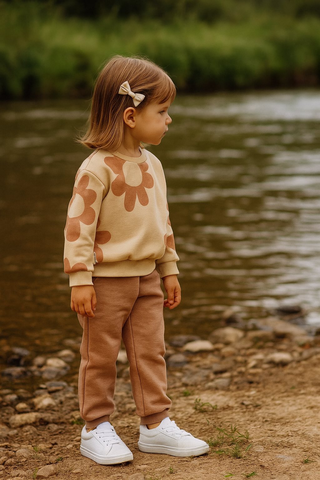 Vaikiškas treningas su gėlėmis