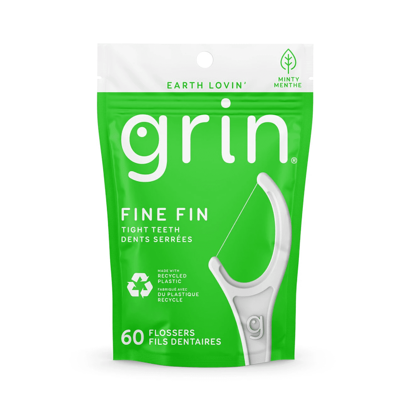 Grin Fine Tight Teeth Mint Flossers, 60-ct.