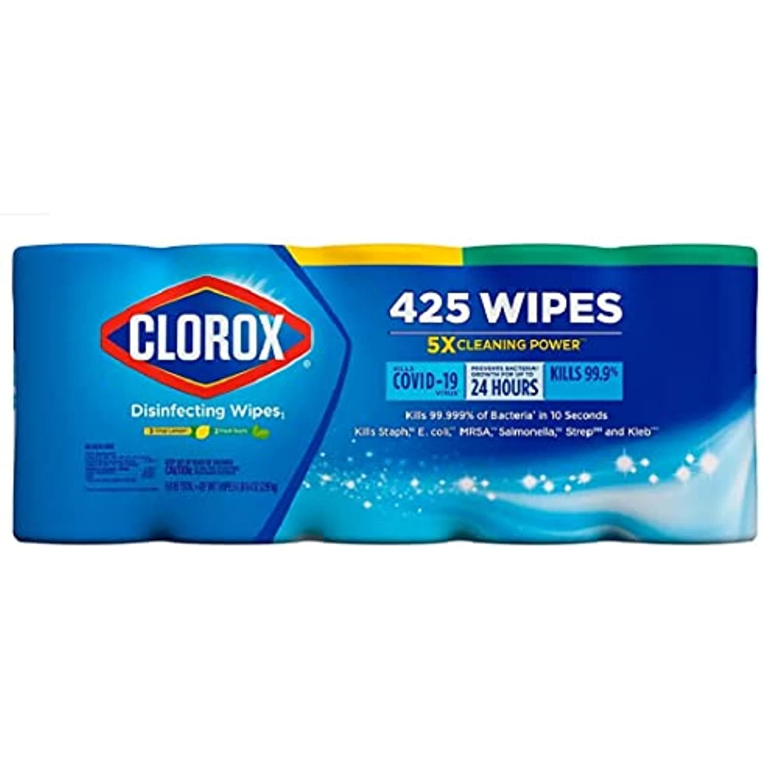 Clorox Disinfecting Wipes Variety Pack - 5X Cleaning Power, Kills 99.9% Of Bacteria - 5 Pack, 425 Count Total