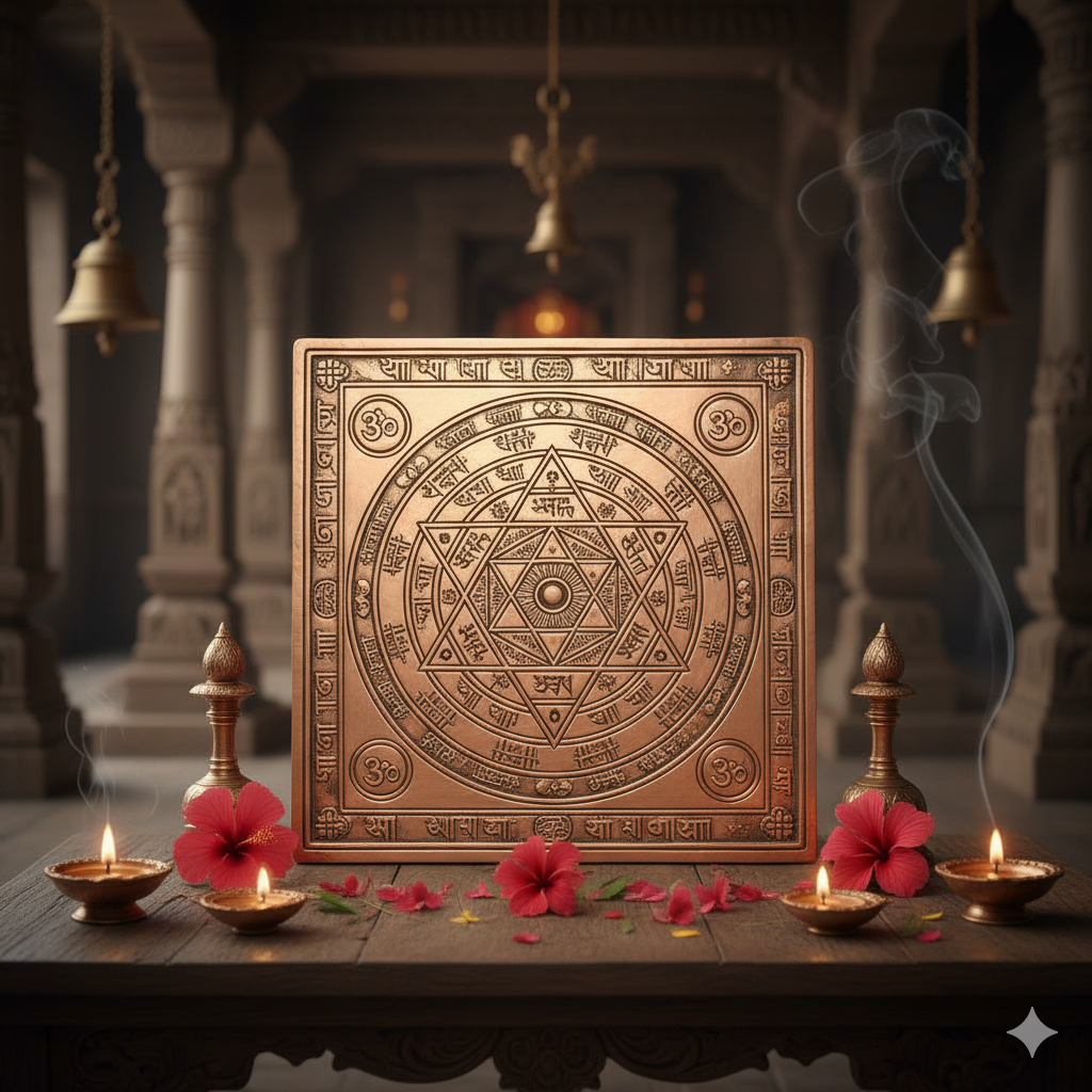 Copper Shri Yantra Plaque