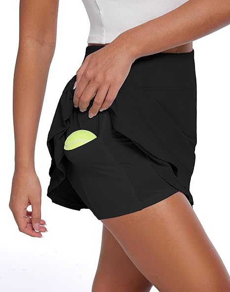Women's Tennis Skirt 16 Inch Women's Dress Casual High Waist Golf Sport Pleated Skirt with Pockets